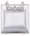 Nina Crystal Handle Lift Lock Clutch In Silver