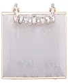 Nina Crystal Handle Lift Lock Lace Clutch In Silver