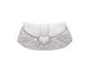 Nina Crystal Heart Adorned Clutch Handbag In True Silver