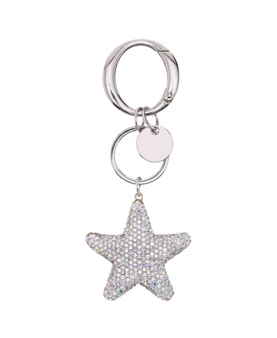 Nina Crystal Star Bag Charm In Silver