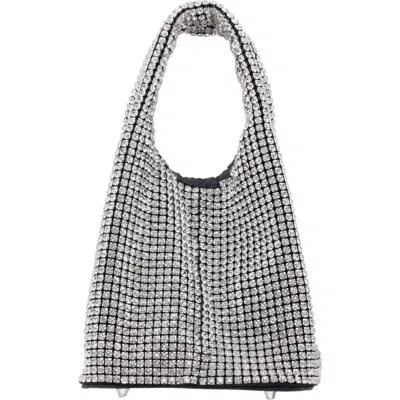 Nina Crystal Top Handle Bag In Clear/black