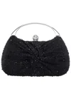 Nina Crystal Twist Chiffon And Satin Minaudiere Clutch Bag