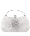 Nina Crystal Twist Chiffon And Satin Minaudiere Clutch Bag