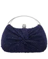 Nina Crystal Twist Chiffon And Satin Minaudiere Clutch Bag