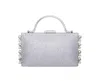 Nina Cultivated Pearl Dangle Crystal Embellished Minaudiere Clutch In Silver