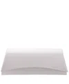Nina Curved Flap Slim Clutch In Ecru