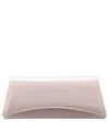 Nina Curved Flap Slim Clutch In Nude