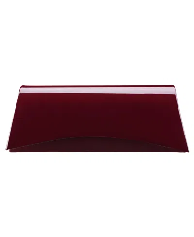 Nina Curved Flap Slim Magnetic Clutch In Bordeaux