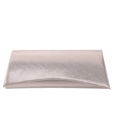 Nina Curved Flap Slim Magnetic Clutch In Platino