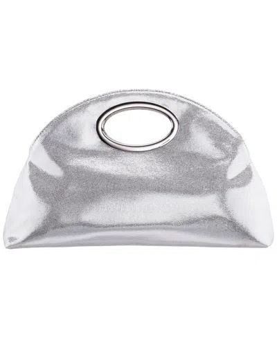 Nina Cut Out Handle Medium Clutch Handbag In Silver