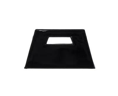 Nina Cut Out Handle Trapezoid Clutch In Black