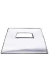 Nina Cut Out Handle Trapezoid Clutch In Silver