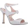 Nina Dahlia Ankle Strap Sandal In Silver