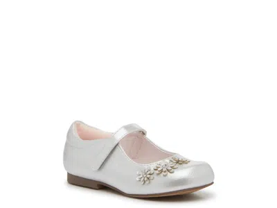 Nina Daisy Mary Jane Flat Kids' In Silver Metallic
