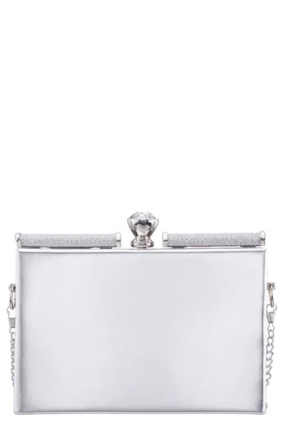 Nina Darby Crystal Clutch In Silver