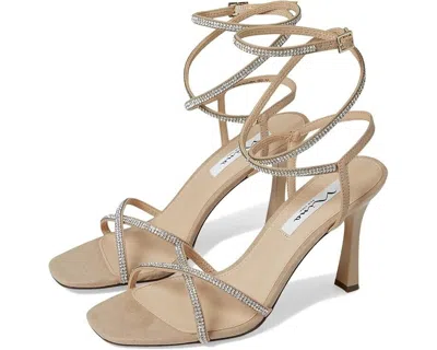Nina Denise Sandals Women's Us 9 Alamo Tan Spool Heel Square Toe Strappy Zpo41 In Beige