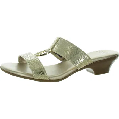 Nina Elanna Womens Rhinestone Satin D'orsay Heels In Multi