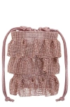 Nina 4 Tired Crystal Mesh Pouch Bag In Gold