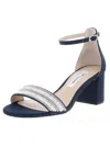 Nina Elenora Womens Embellished Ankle Strap Evening Heels In Blue