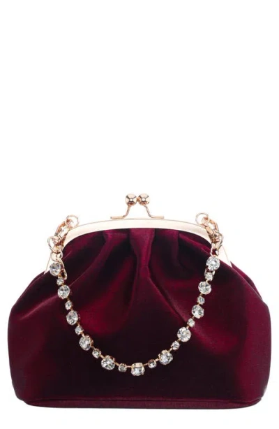 Nina Elsbeth Crystal Clutch In Burgundy