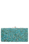 Nina Embellished Clutch In Blue