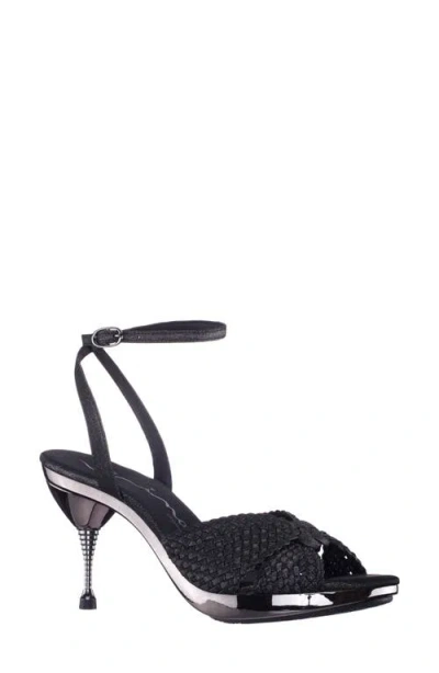 Nina Empire Ankle Strap Sandal In Black
