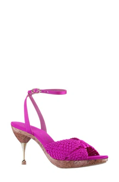 Nina Empire Ankle Strap Sandal In Magenta