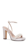 Nina Evette Ankle Strap Platform Sandal In White