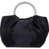 Nina Fancy Top Handle Clutch In Black