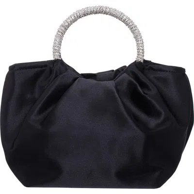 Nina Fancy Top Handle Clutch In Black