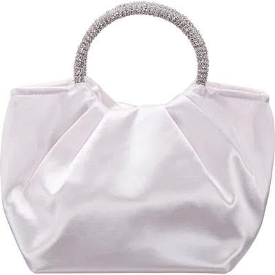 Nina Fancy Top Handle Clutch In Ivory