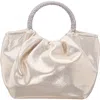 Nina Fancy Top Handle Clutch In Light Gold