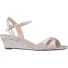 Nina Flora Ankle Strap Wedge Sandal In Platino