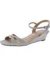 Nina Flora Womens Buckle Slip On Wedge Sandals In Multi