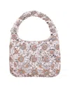 Nina Floral Patterned Sequin Hobo Bag In Platino