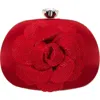 Nina Flores Frame Clutch In Red Rouge