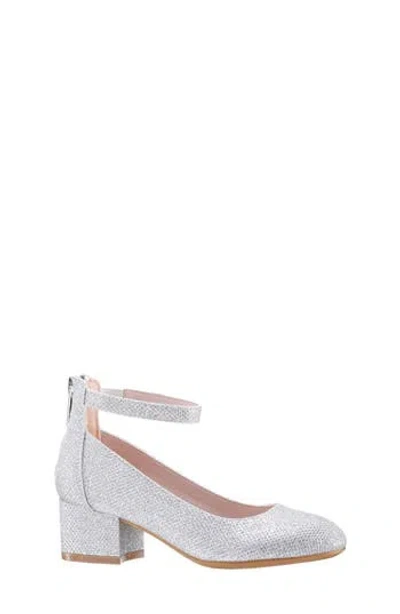 Nina Kids' Little Girls Ankle Strap Dress Shoes In Silver Tone Sparkle