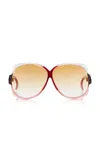 Nina Gabbana Vintage Pre-loved Round-frame Acetate Sunglasses In Multi