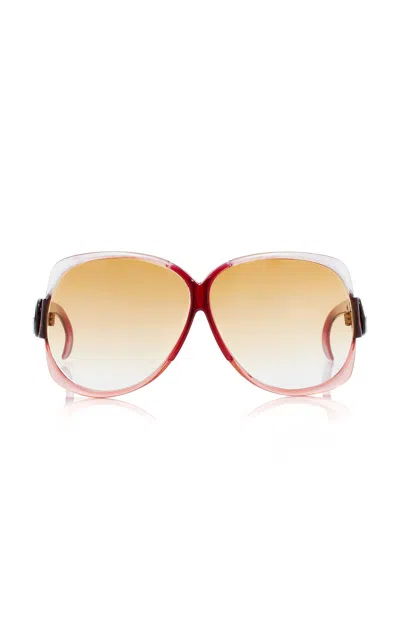 Nina Gabbana Vintage Pre-loved Round-frame Acetate Sunglasses In Multi