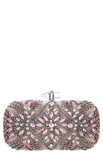 Nina Gelsey Crystal Embellished Minaudière In Pink
