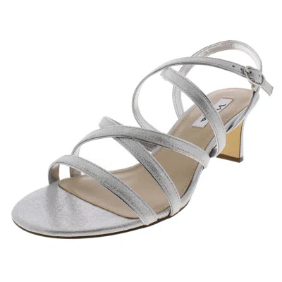 Nina Genaya Womens Strappy Evening Sandals In Silver