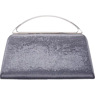 Nina Genesis Faux Leather Clutch In Silver