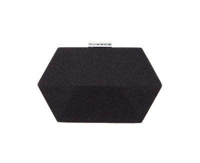 Nina Geometric Metallic Glitter Minaudiere Handbag In Black