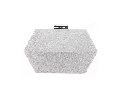Nina Geometric Metallic Glitter Minaudiere Handbag
