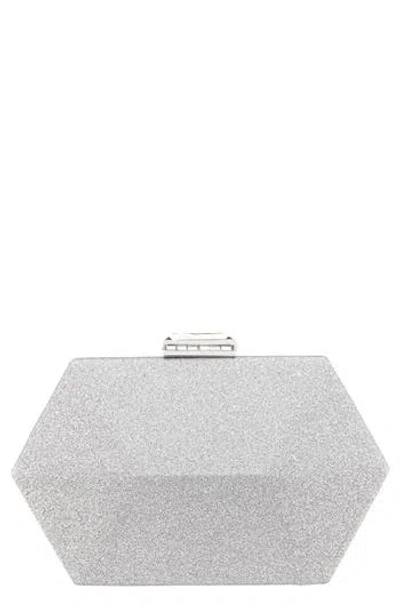Nina Geometric Minaudiere In Silver