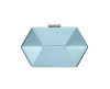 NINA GEOMETRIC MIRROR METALLIC PATENT MINAUDIERE HANDBAG