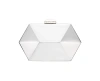 NINA GEOMETRIC MIRROR METALLIC PATENT MINAUDIERE HANDBAG