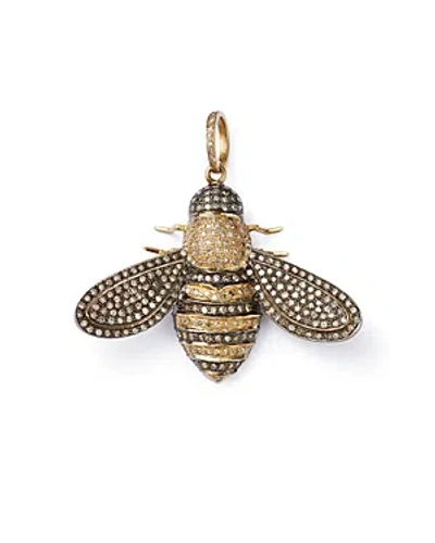 Nina Gilin 14k Yellow Gold & Rhodium-plated Silver Diamond Pave Bumble Bee Pendant Necklace, 16-18l