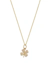 NINA GILIN 14K YELLOW GOLD DIAMOND CLOVER PENDANT NECKLACE, 17-18L