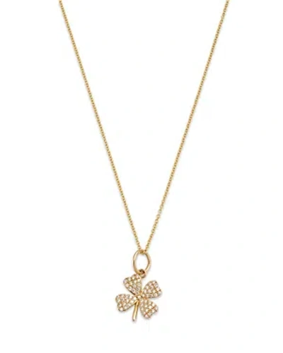 Nina Gilin 14k Yellow Gold Diamond Clover Pendant Necklace, 17-18l